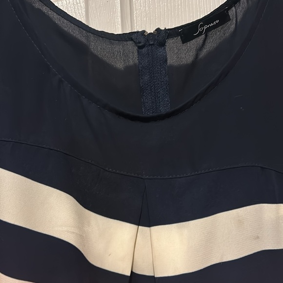 Soprano Blue and Orange Sleeveless Midi Dress - Picture 3 of 8